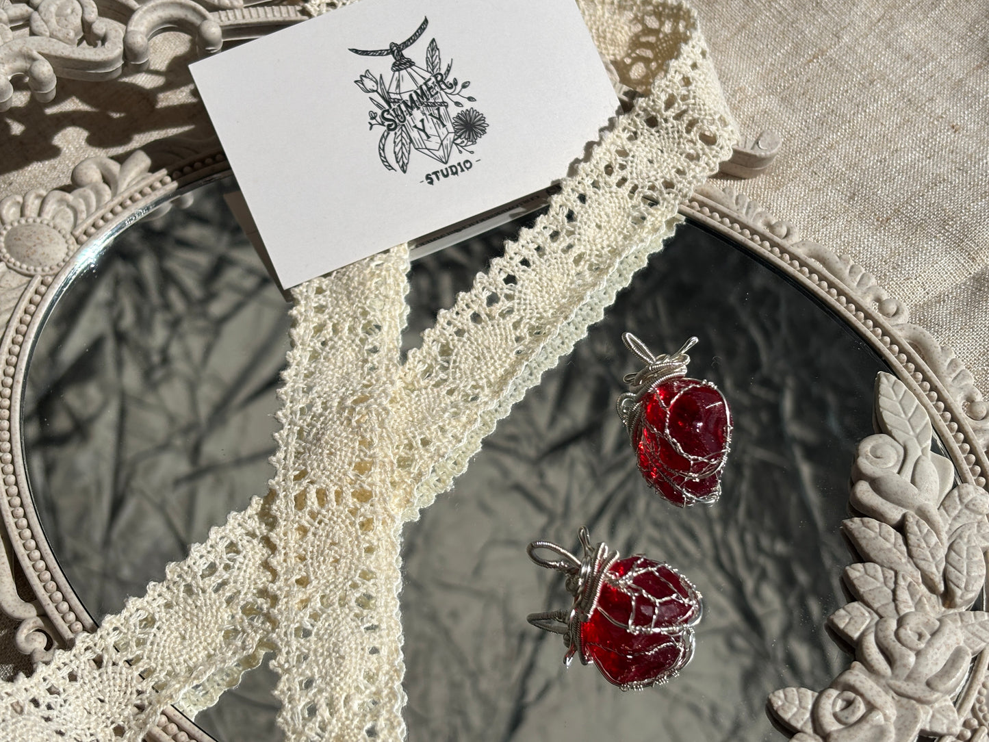 Crystal Necklace/Pendant - Red Heart