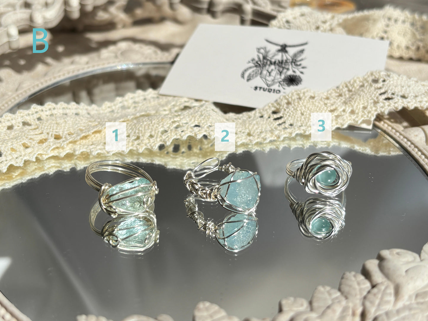 Crystal Ring (silver-plated copper wire)