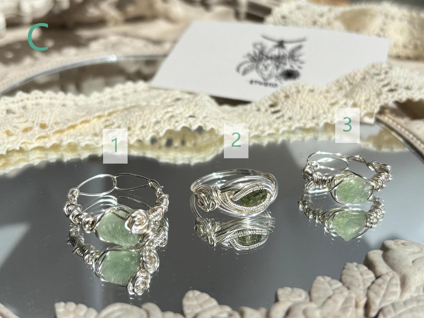 Crystal Ring (silver-plated copper wire)