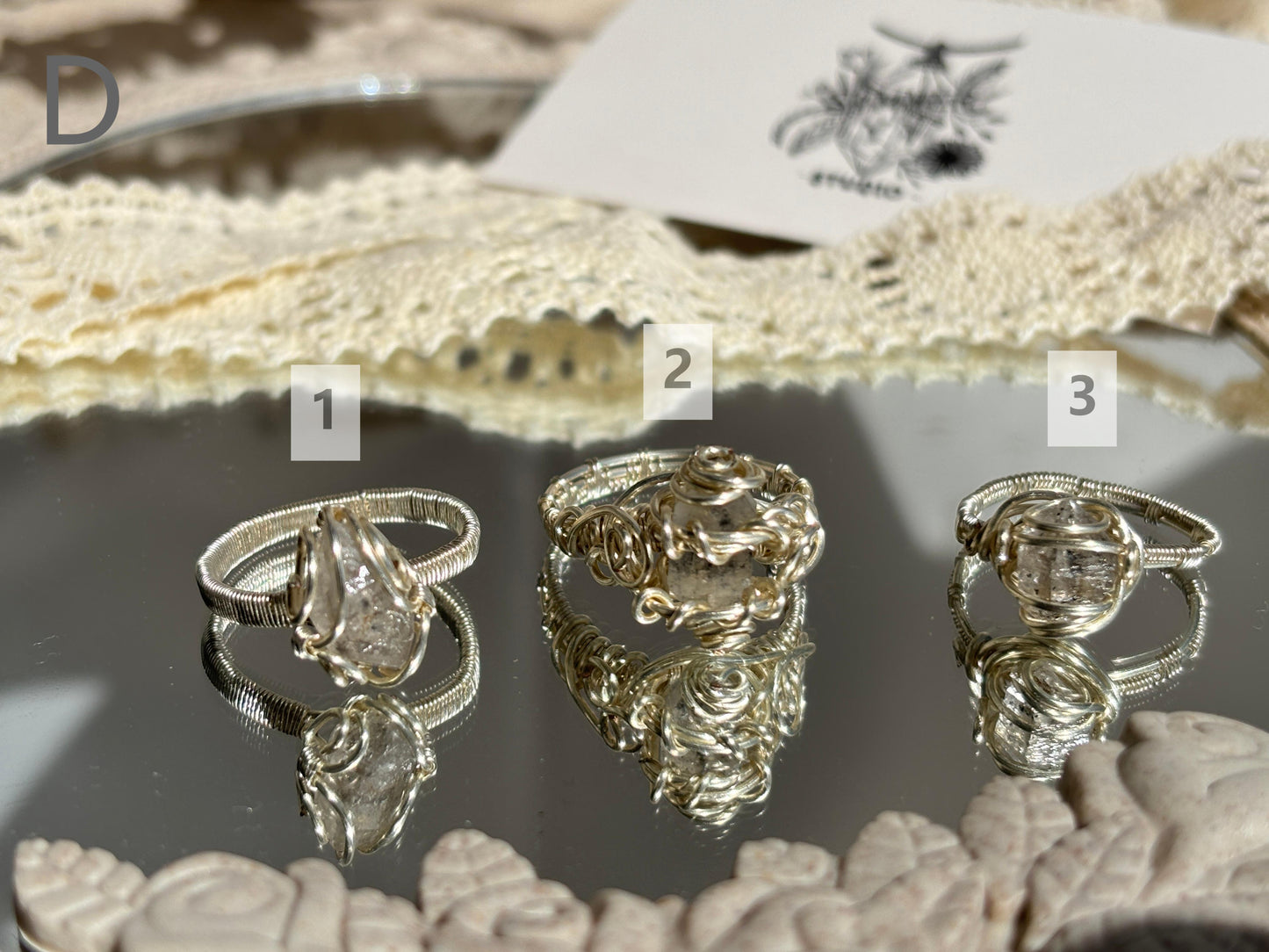 Crystal Ring (silver-plated copper wire)