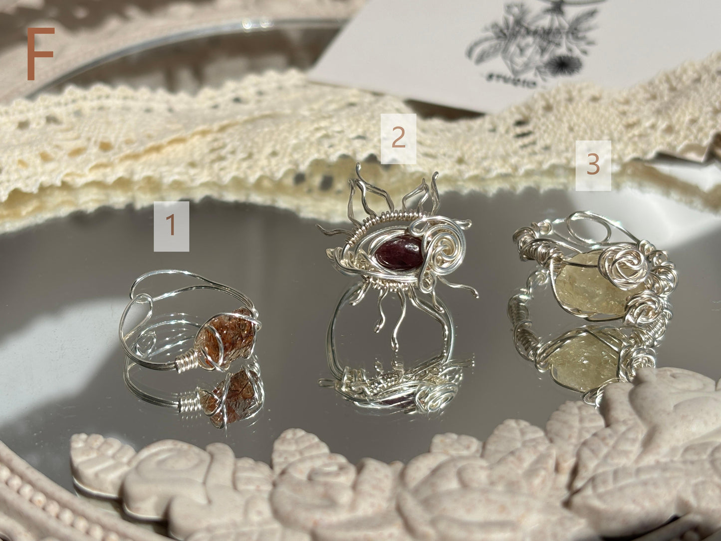 Crystal Ring (silver-plated copper wire)