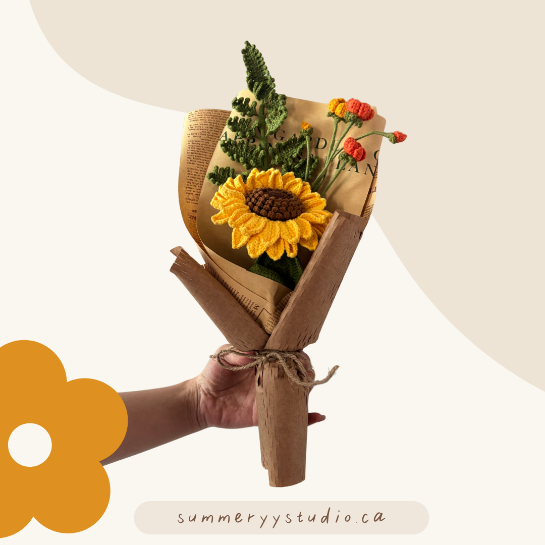 Sun-Kissed Sunflower Bouquet | Crochet Flower
