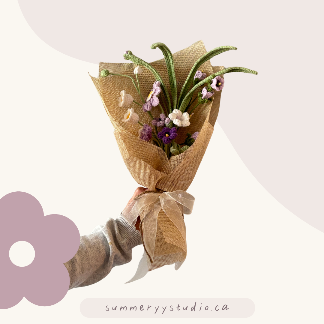 Wild Violet Meadow Bouquet | Crochet Flower