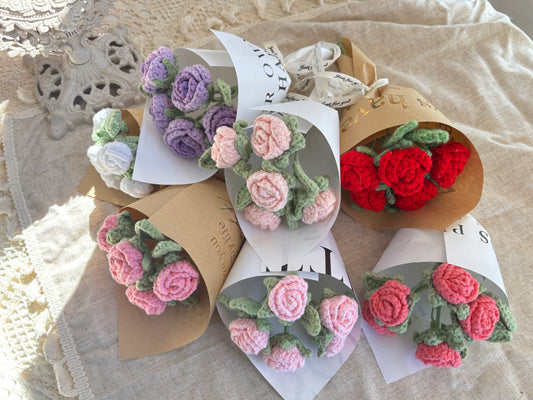 Crochet Flower/Bouquet - Mini Rose