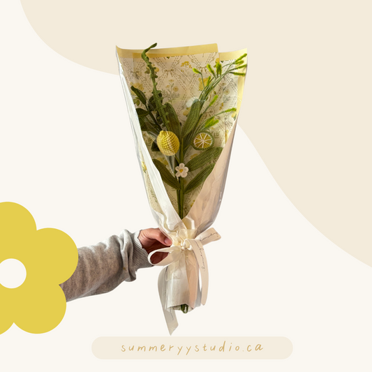 Lemon Zest Crochet Bouquet