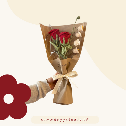 Classic Red Rose Bouquet | Crochet Flower