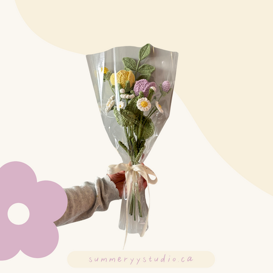 Pastel Meadow Rose Bouquet | Crochet Flower