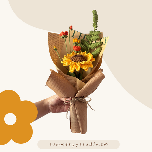 Sun-Kissed Sunflower Bouquet | Crochet Flower