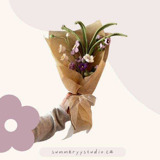 Wild Violet Meadow Bouquet | Crochet Flower
