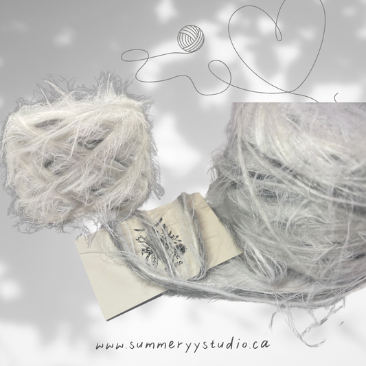 Hand-Blended Mohair Yarn (100g) | Monochrome Mist