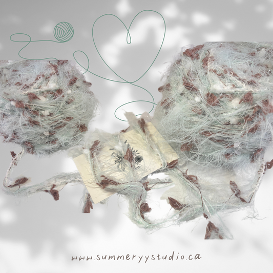 Hand-Blended Textured Yarn (100g) | Mint Chocolate